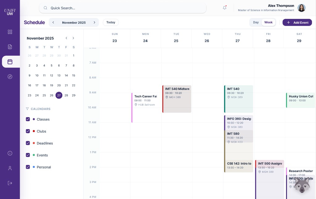 Schedule view