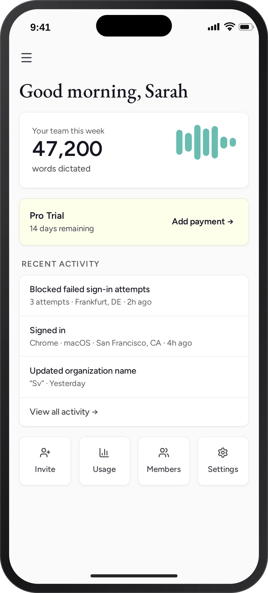 After: the redesigned home screen, laid out for mobile